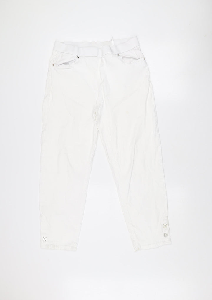 No2moro Women's White Slim Fit Ankle Jeans Size S Stretch Denim