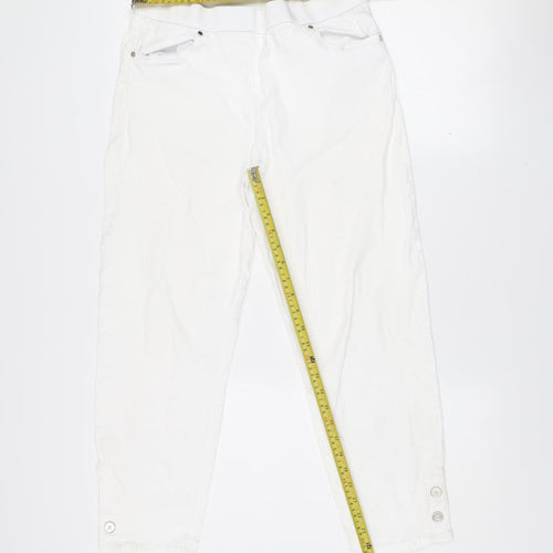 No2moro Women's White Slim Fit Ankle Jeans Size S Stretch Denim