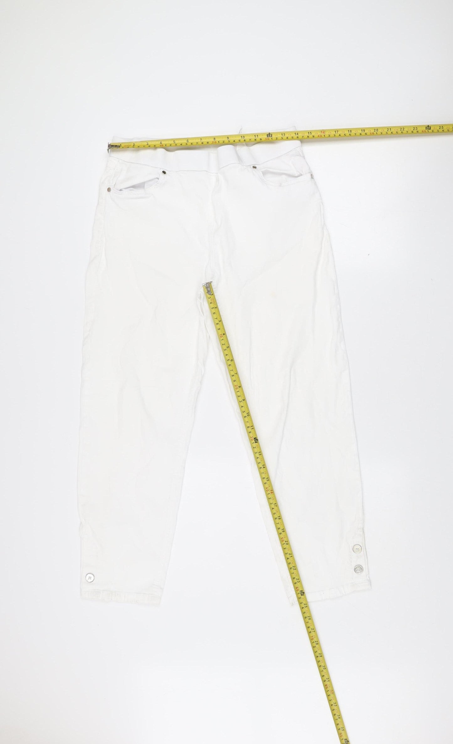 No2moro Women's White Slim Fit Ankle Jeans Size S Stretch Denim