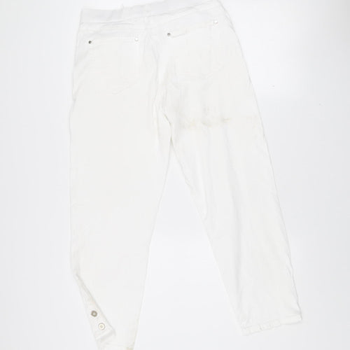 No2moro Women's White Slim Fit Ankle Jeans Size S Stretch Denim