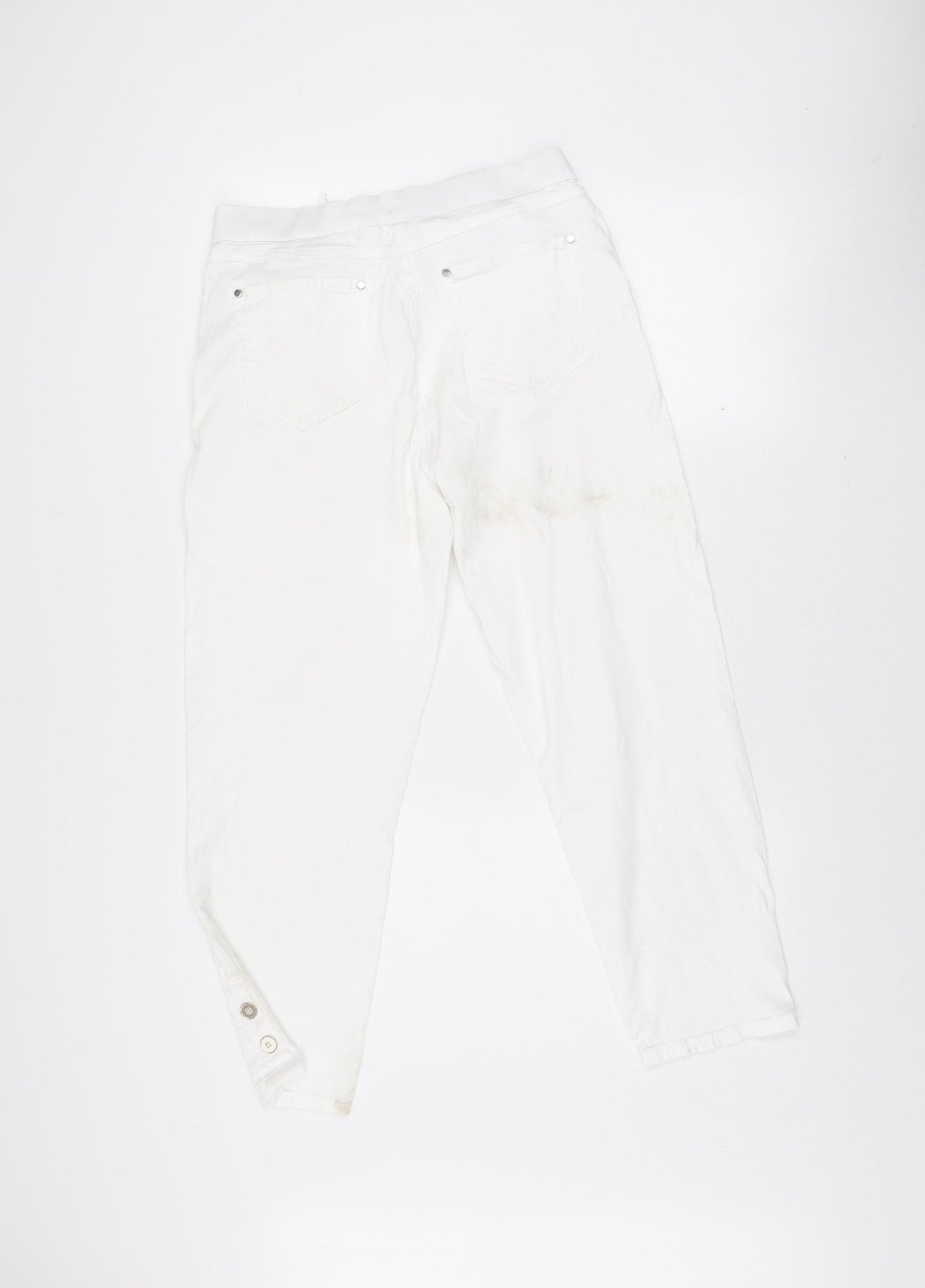 No2moro Women's White Slim Fit Ankle Jeans Size S Stretch Denim