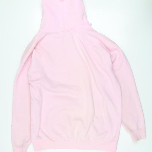 Pink Graphic Print Hoodie XL Cotton Blend Women’s Pullover