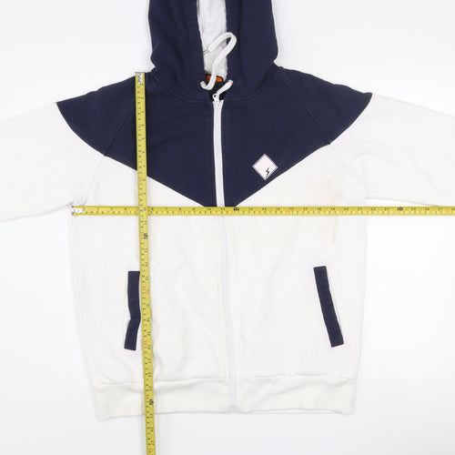 Buddy Men’s Blue & White Full Zip Hooded Cotton Jacket L
