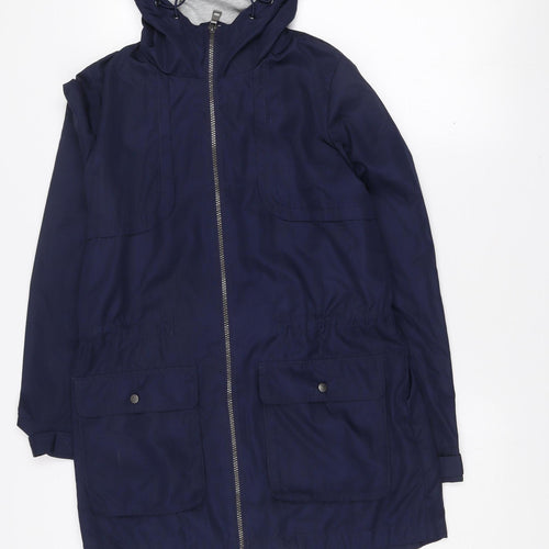 Next Women’s Blue Hooded Parka Jacket Size 6 Polyester Mid-Length