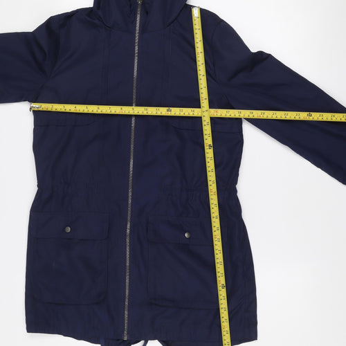 Next Women’s Blue Hooded Parka Jacket Size 6 Polyester Mid-Length