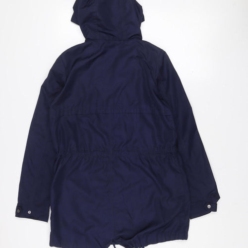 Next Women’s Blue Hooded Parka Jacket Size 6 Polyester Mid-Length