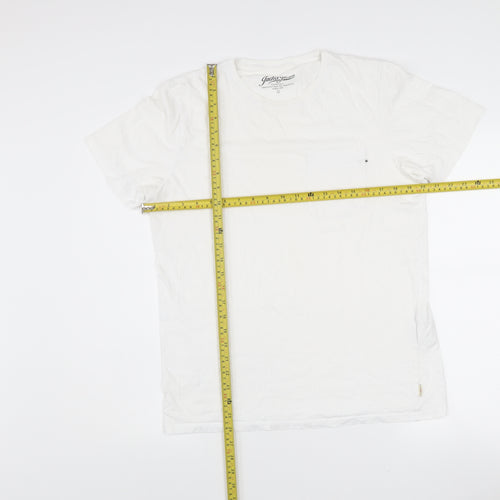 Jack & Jones Men's White Cotton Crew Neck Short Sleeve T-Shirt Size L