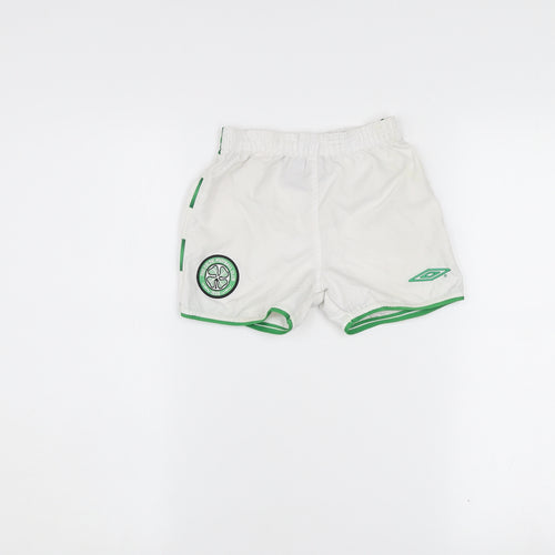 Umbro Unisex Baby White Sports Shorts 24 Months Lightweight Activewear