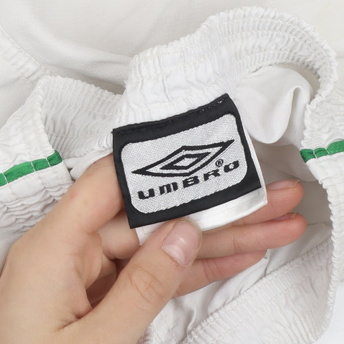 Umbro Unisex Baby White Sports Shorts 24 Months Lightweight Activewear