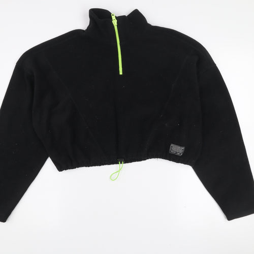 Y2K London Black Fleece Women's L 1/2 Zip Pullover Sweatshirt