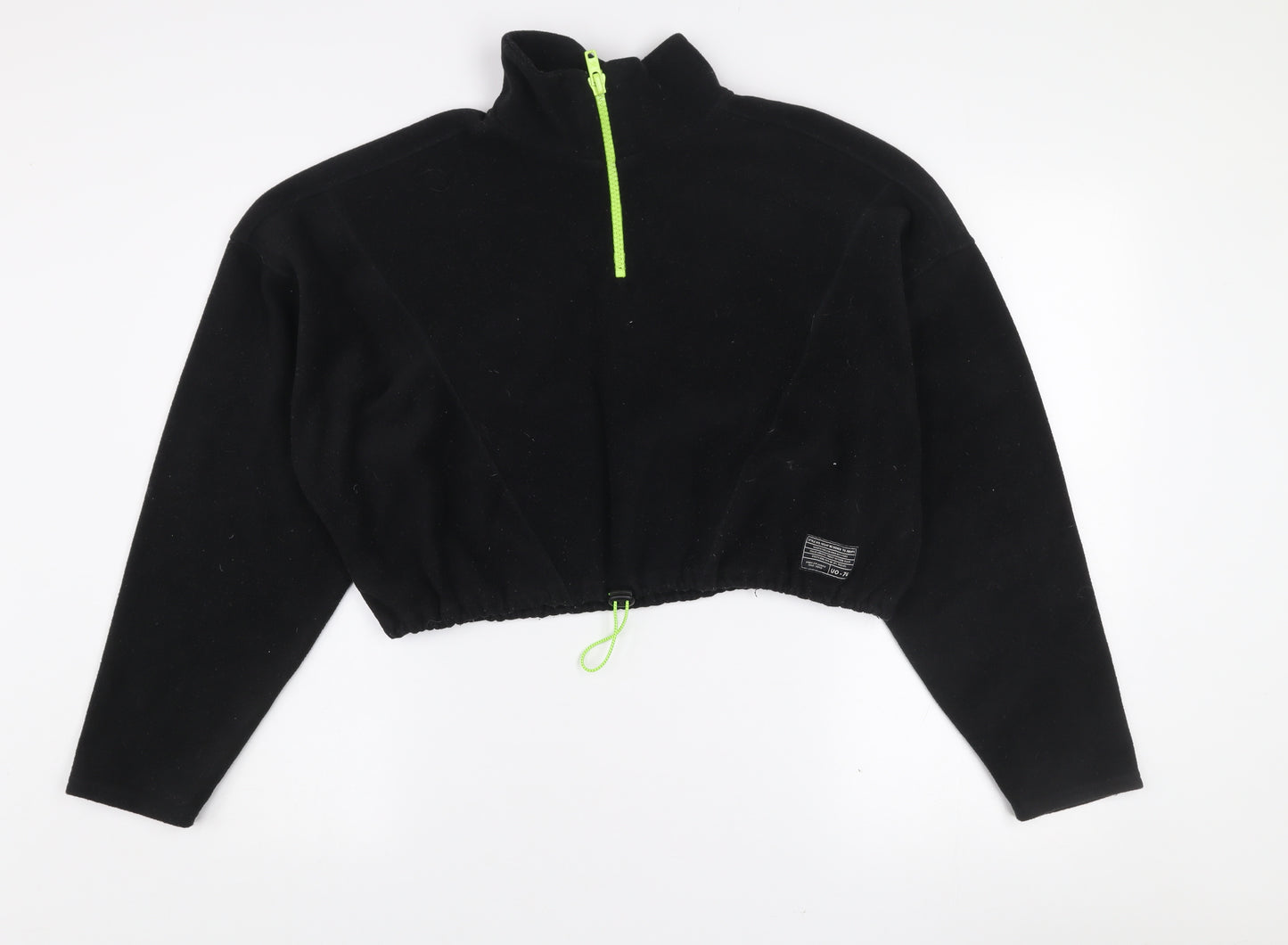 Y2K London Black Fleece Women's L 1/2 Zip Pullover Sweatshirt