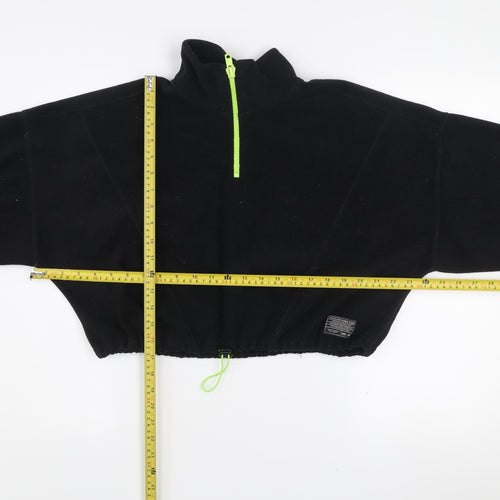 Y2K London Black Fleece Women's L 1/2 Zip Pullover Sweatshirt