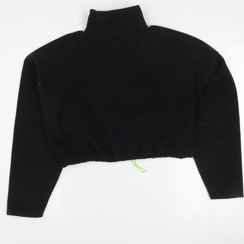 Y2K London Black Fleece Women's L 1/2 Zip Pullover Sweatshirt