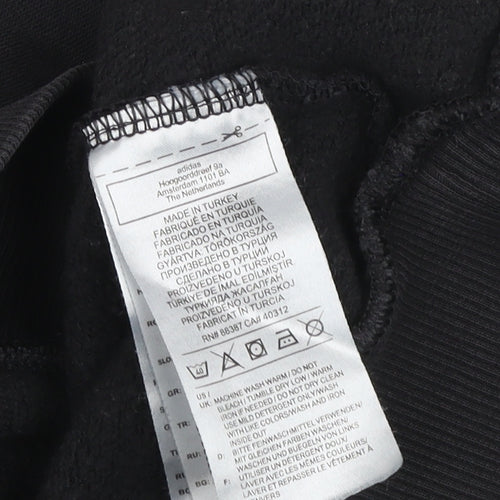 adidas Girls Black 13-14 Years Pullover Sweatshirt with Logo Detailing