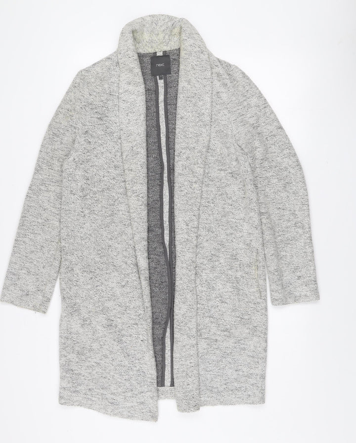 Next Women Grey Long Sleeve Open Knit Cardigan Size 10
