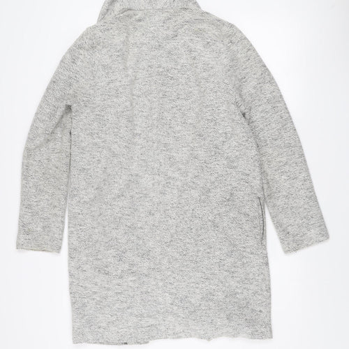 Next Women Grey Long Sleeve Open Knit Cardigan Size 10
