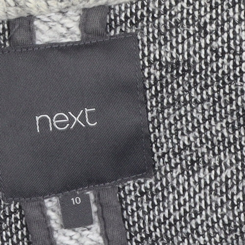 Next Women Grey Long Sleeve Open Knit Cardigan Size 10