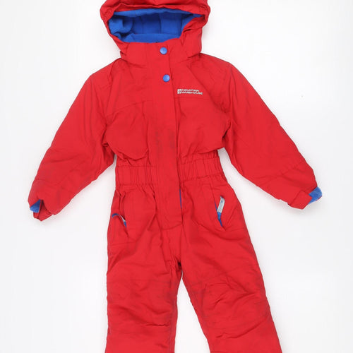 Mountain Warehouse Boys Red Waterproof Insulated Hooded Snowsuit 2-3 Years