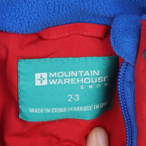 Mountain Warehouse Boys Red Waterproof Insulated Hooded Snowsuit 2-3 Years