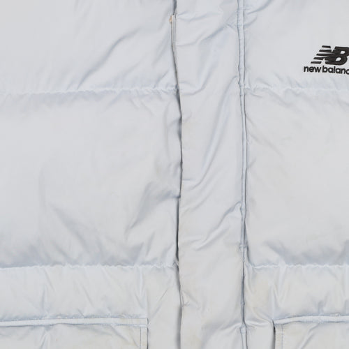 New Balance Women Blue L Puffer Jacket Winter Insulated Coat