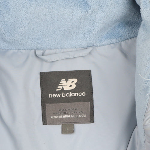 New Balance Women Blue L Puffer Jacket Winter Insulated Coat