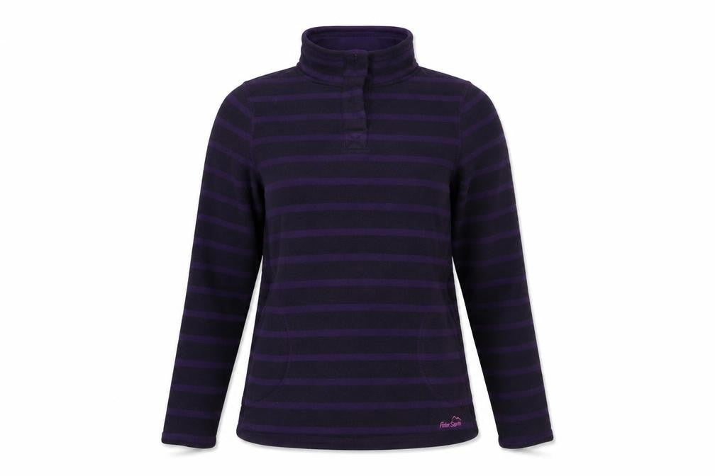 Peter Storm Womens Purple Stripe Size 14 1/2 Zip Fleece Sweatshirt