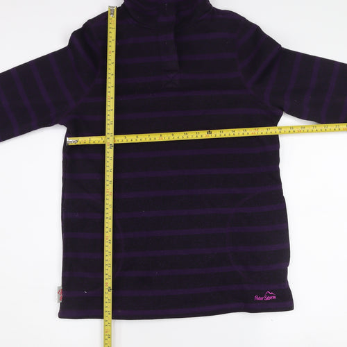 Peter Storm Womens Purple Stripe Size 14 1/2 Zip Fleece Sweatshirt