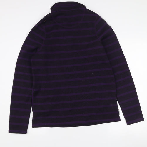 Peter Storm Womens Purple Stripe Size 14 1/2 Zip Fleece Sweatshirt