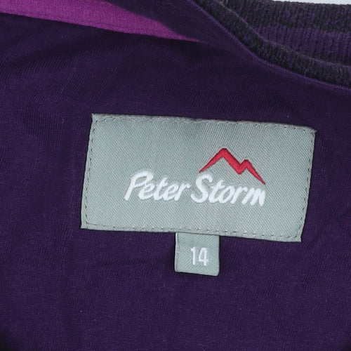 Peter Storm Womens Purple Stripe Size 14 1/2 Zip Fleece Sweatshirt