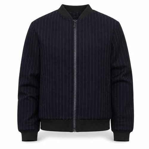 DKNY Girls Blue Pinstripe Bomber Jacket Size 10 Years Cotton Blend Zip Front