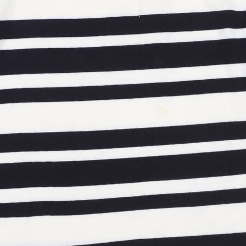 JANIQUE Women’s Black White Striped Long Sleeve T-Shirt Size 16