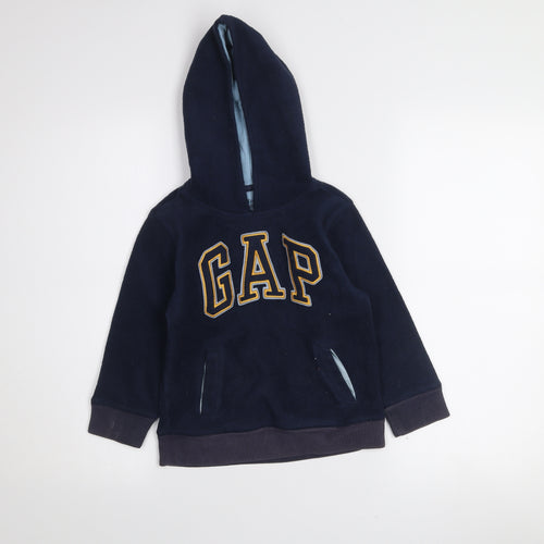 BabyGap Boys Navy Blue Pullover Hoodie Fleece 5 Years Athletic Dept Logo