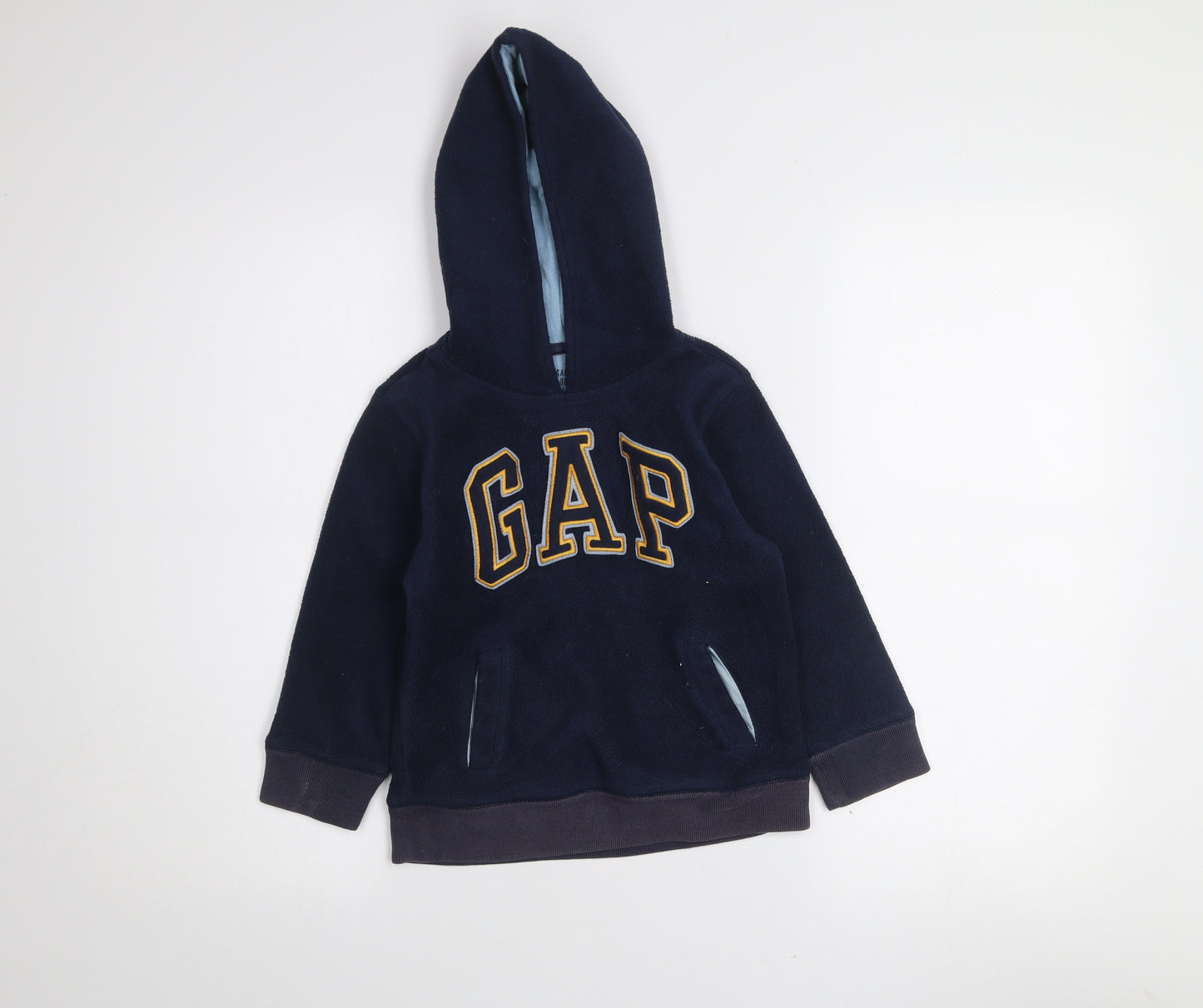 BabyGap Boys Navy Blue Pullover Hoodie Fleece 5 Years Athletic Dept Logo