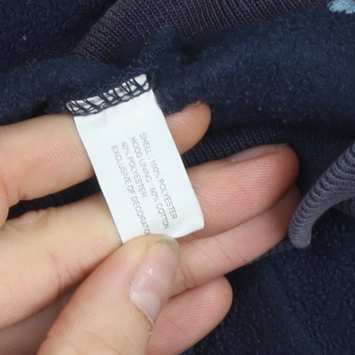 BabyGap Boys Navy Blue Pullover Hoodie Fleece 5 Years Athletic Dept Logo