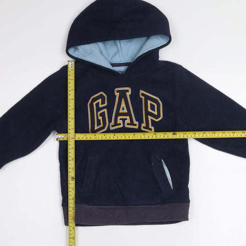 BabyGap Boys Navy Blue Pullover Hoodie Fleece 5 Years Athletic Dept Logo