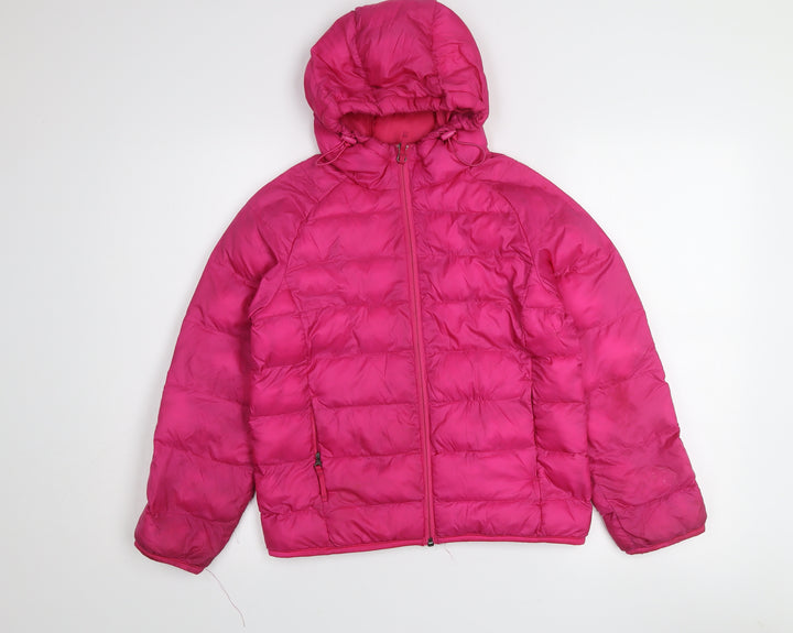 32 Degrees Girls Pink Hooded Puffer Jacket 9-10 Years Winter Coat Quilted