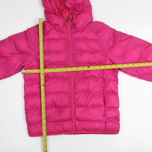 32 Degrees Girls Pink Hooded Puffer Jacket 9-10 Years Winter Coat Quilted