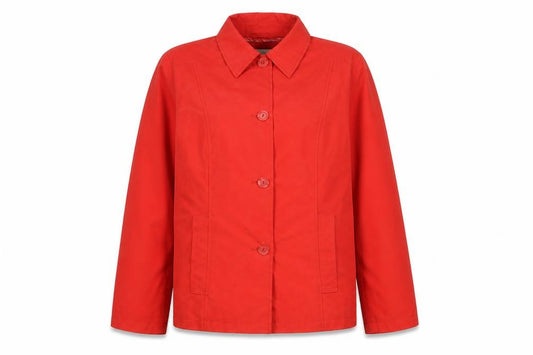Front view of Marks & Spencer Women’s Red Buttoned Twill Jacket UK 12