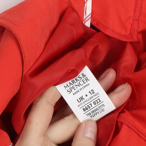 Marks and Spencer Women’s Red Buttoned Twill Jacket UK 12