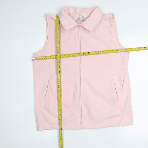 Great Northwest Womens Pink Fleece Waistcoat M Full Zip Pockets Casual