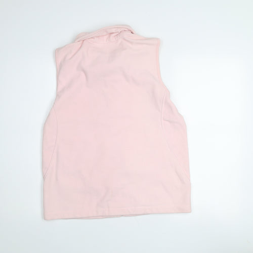 Great Northwest Womens Pink Fleece Waistcoat M Full Zip Pockets Casual