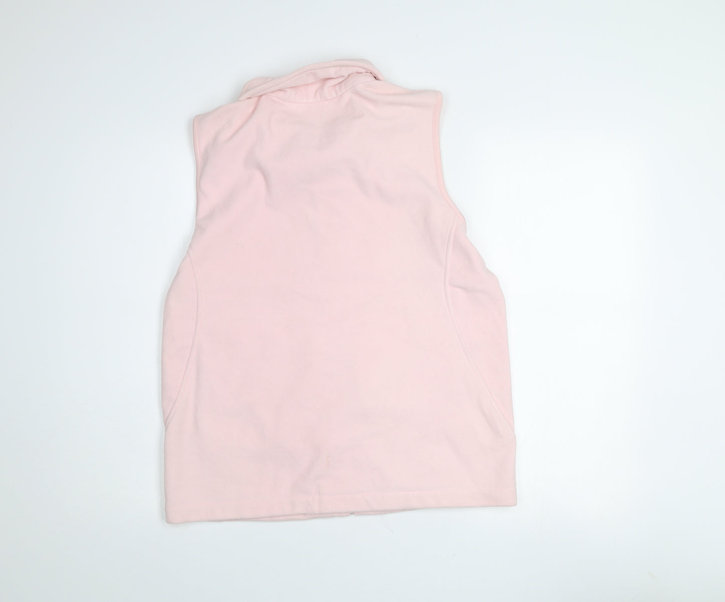 Great Northwest Womens Pink Fleece Waistcoat M Full Zip Pockets Casual