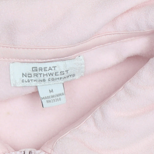 Great Northwest Womens Pink Fleece Waistcoat M Full Zip Pockets Casual