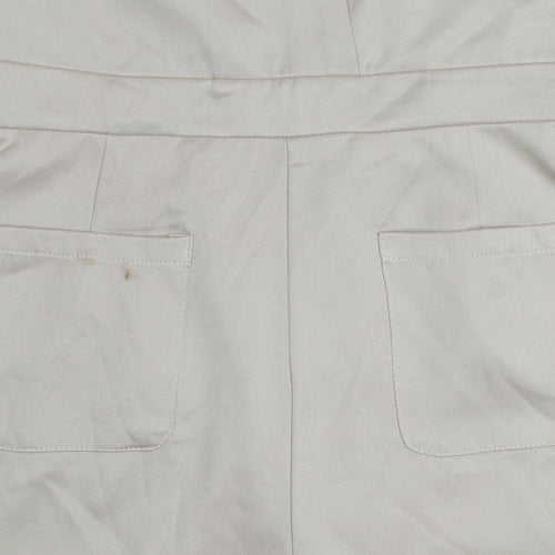 Boohoo Women's Beige Sleeveless V-Neck Playsuit Size 14