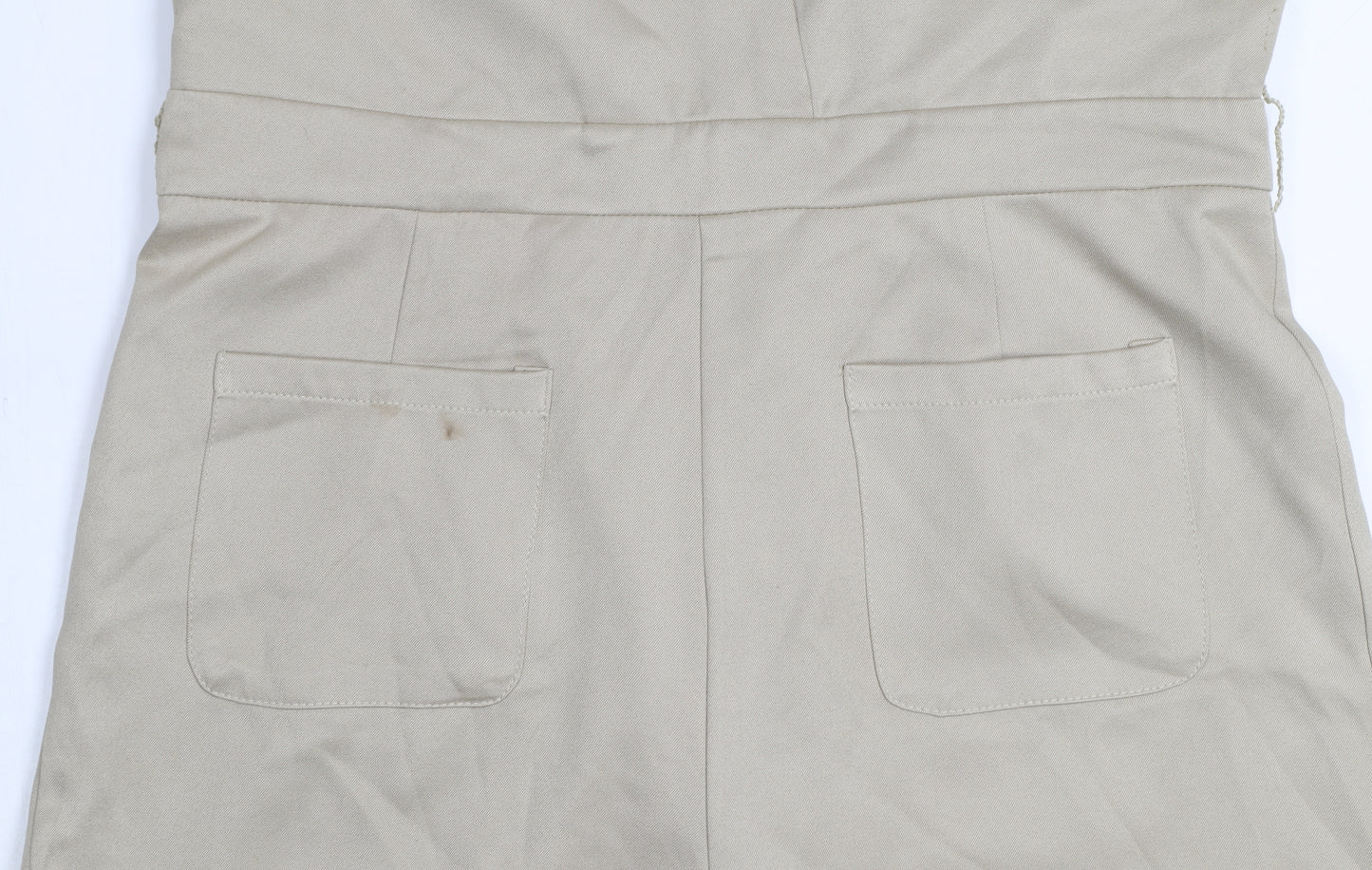 Boohoo Women's Beige Sleeveless V-Neck Playsuit Size 14