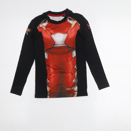 Sondico Boys Iron Man Long Sleeve Compression T-Shirt 7-8 Years Red Marvel