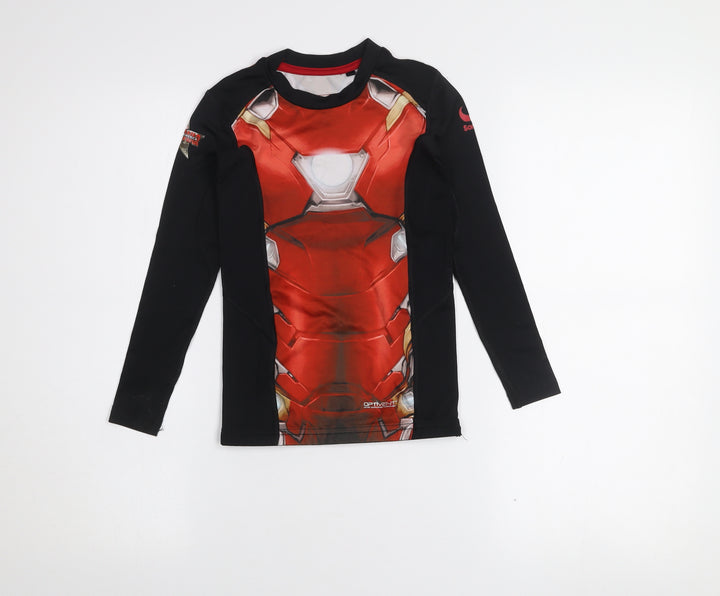 Sondico Boys Iron Man Long Sleeve Compression T-Shirt 7-8 Years Red Marvel