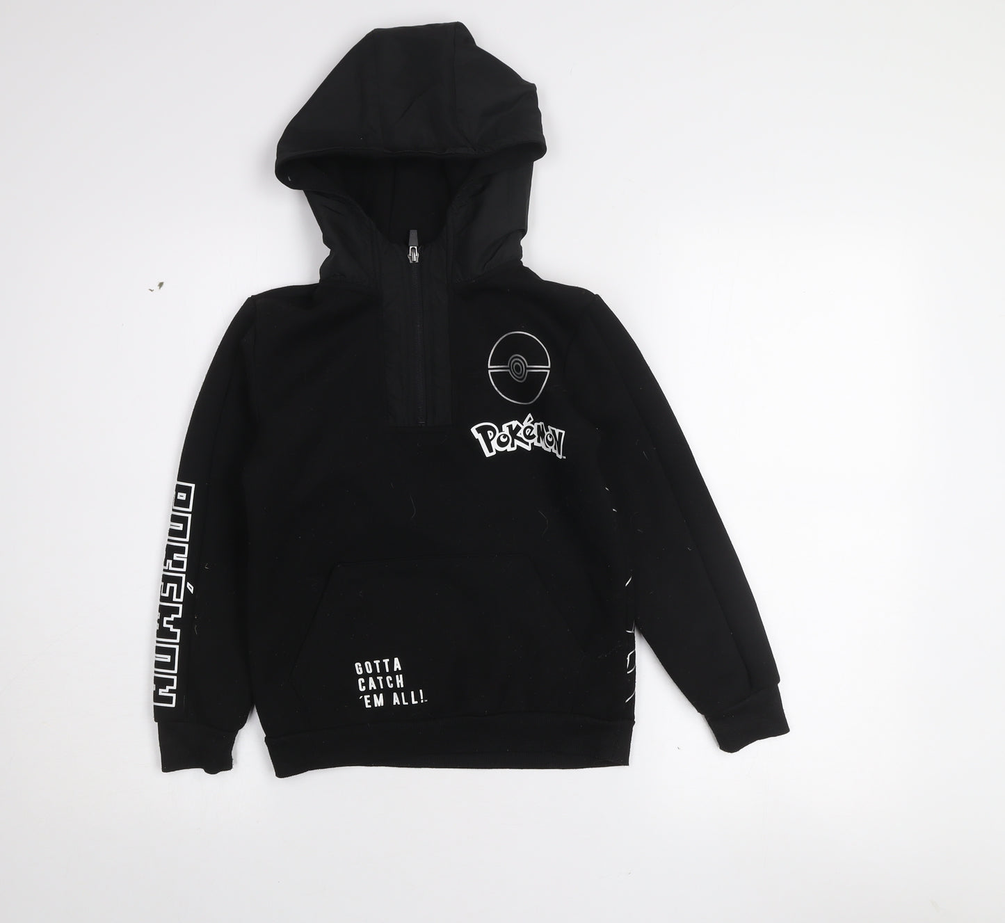 Pokémon Boys Black Charizard Half Zip Hoodie 8-9 Years 1/2 Zip Graphic Print
