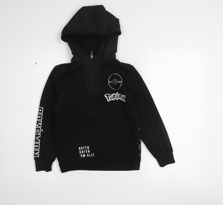 Pokémon Boys Black Charizard Half Zip Hoodie 8-9 Years 1/2 Zip Graphic Print