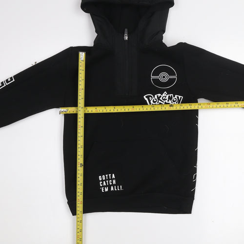 Pokémon Boys Black Charizard Half Zip Hoodie 8-9 Years 1/2 Zip Graphic Print